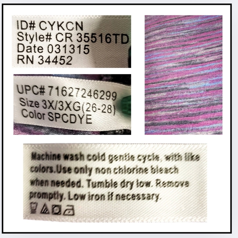 🔥 EUC / Cuddl Duds / CLIMATE RIGHT / Multicolor / Pajamas-TOP & BOTTOMS / 3X - Picture 14 of 14